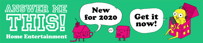 Home Entertainment art banner speech bubbles